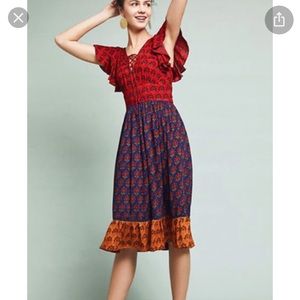 Anthropologie Ranna Gill printed boho maxi dress
